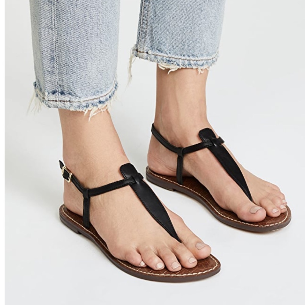 Sam Edelman Gigi Leather Sandals Black Padded 8M